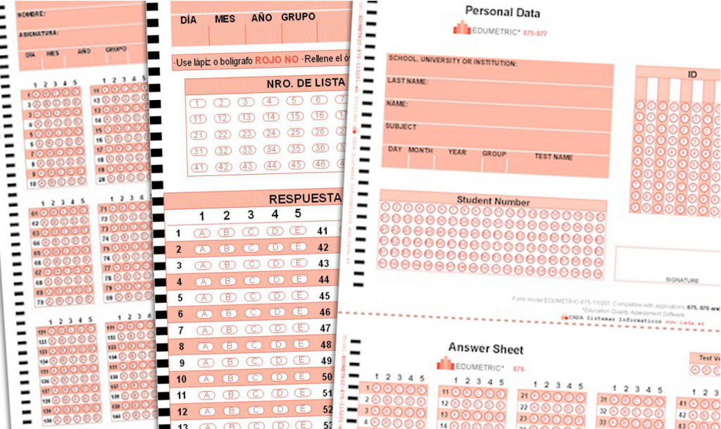 Corrección automática de exámenes tipo test